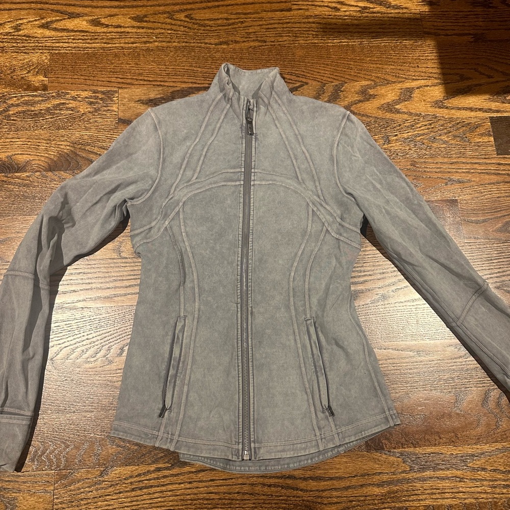 Heather Gray Athletic Style Leather Jacket